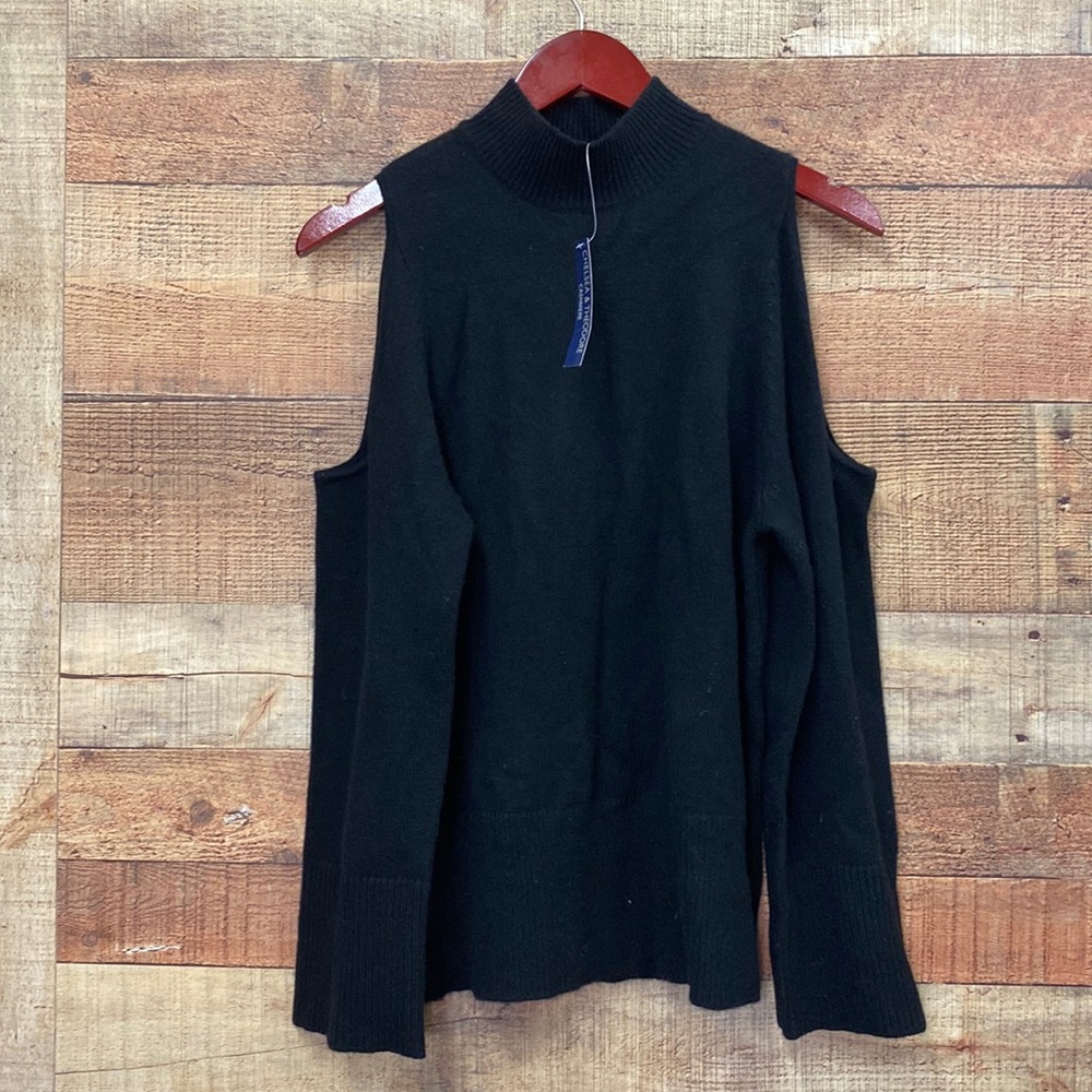 Chelsea & Theodore Cashmere Cold Shoulder Sweater NWT